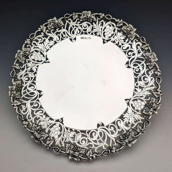 1950 年英國復古純銀 Tazza 直徑 27 厘米 641 克 Viner's