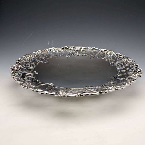 1950 年英國復古純銀 Tazza 直徑 27 厘米 641 克 Viner's