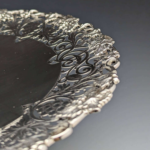 1950 年英國復古純銀 Tazza 直徑 27 厘米 641 克 Viner's