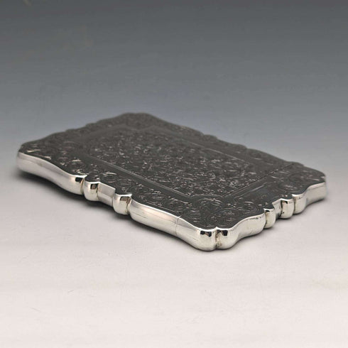 1878 British antique sterling silver card case 61g Frederick Marson