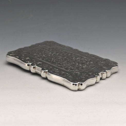 1878 British antique sterling silver card case 61g Frederick Marson