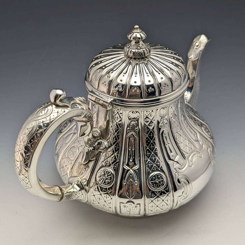 1870 年代英國古董鍍銀茶壺 741 克 Martin Hall