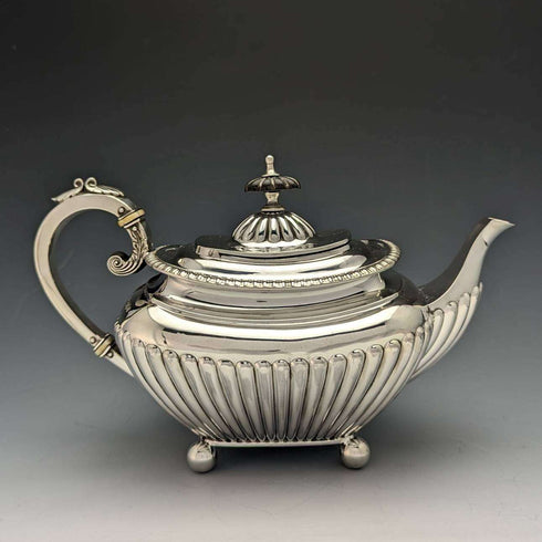 1897年 英国古董 纯银单身茶壶 373g James Dixon