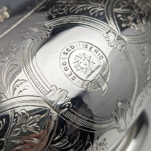 1881年 英国アンティーク シルバープレート製ティーポット 580g Elkington