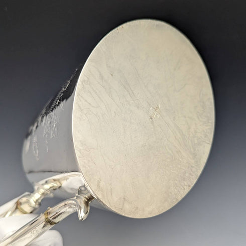 1870s British antique silver plated drum teapot 669g