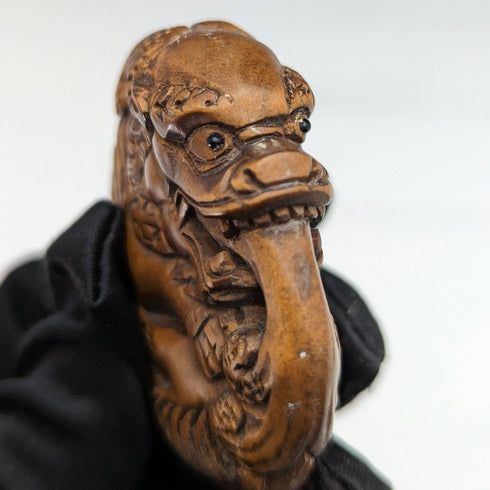 日本ヴィンテージ 龍 木製 根付