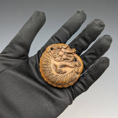 日本ヴィンテージ 龍 木製 根付