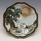 Antigüedad japonesa, periodo Meiji, plato pequeño de porcelana Kutani con diseño de conejo