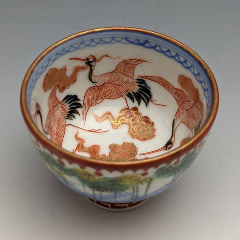 日本アンティーク 明治期 九谷焼 ぐい呑み