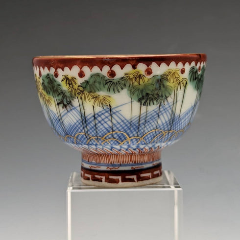 日本アンティーク 明治期 九谷焼 ぐい呑み