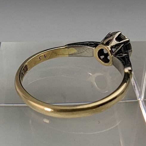 英國復古配飾 18K 金戒指 0.25ct 鑽石 HL 棕色