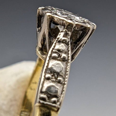 英國復古配飾 18K 金戒指 0.25ct 鑽石 HL 棕色