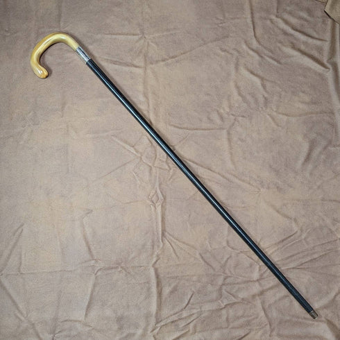 1919年 英国アンティーク 紳士用ステッキ 杖 曲がりホーンハンドル 91cm