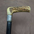 1894 British Antique Men's Walking Stick Deer Antlers Clutch Handle Thick Shaft 80cm