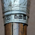 1919 British antique ladies walking stick, sterling silver, round handle, 82cm