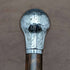 1921 British antique gentleman's walking stick, pure silver, round handle, 92cm