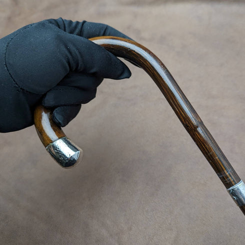 1912 年英國古董紳士輕便手杖,帶弧形手柄 91 厘米