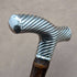 1890 British Antique Men's Walking Stick Pure Silver Derby Handle 92cm