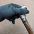 1890 British Antique Men's Walking Stick Pure Silver Derby Handle 92cm
