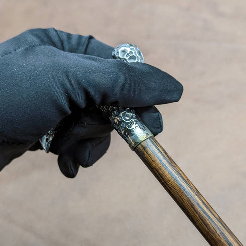 1902年 英国アンティーク レディース用ステッキ 杖 純銀ダービーハンドル 82cm