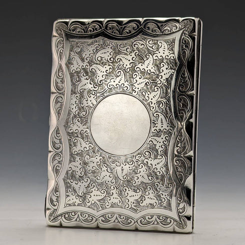 1896 British Antique Sterling Silver Card Case Frederick Marson