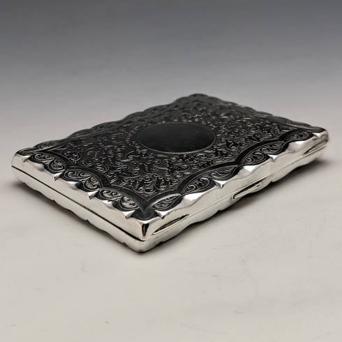 1896 British Antique Sterling Silver Card Case Frederick Marson
