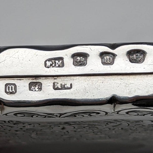 1896 British Antique Sterling Silver Card Case Frederick Marson