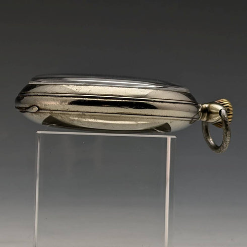 1910 年左右古董歐米茄懷錶鍍銀錶殼做工很好