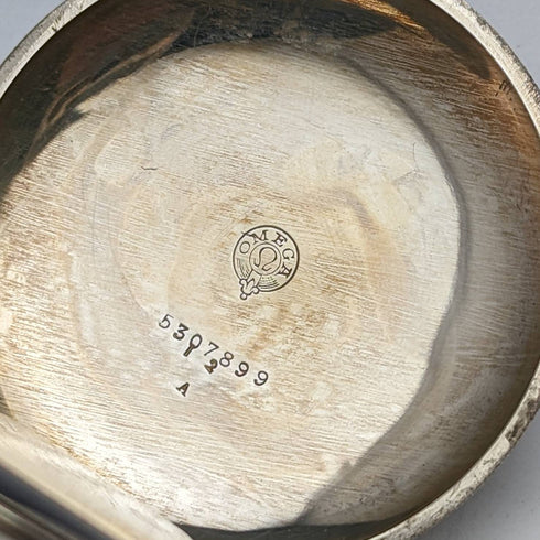 1910 年左右古董歐米茄懷錶鍍銀錶殼做工很好