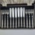 1934 British Vintage Queens Pattern Sterling Silver Handle Cutlery 6 Pairs Boxed