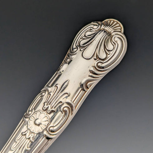 1934年 英国ヴィンテージ クイーンズパターン 純銀ハンドル カトラリー6ペアセット 箱入り