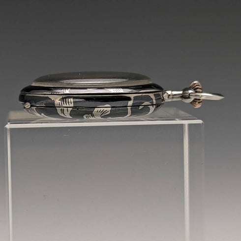 古董瑞士製造無簽名銀邊鑲嵌錶殼女士懷錶效果很好