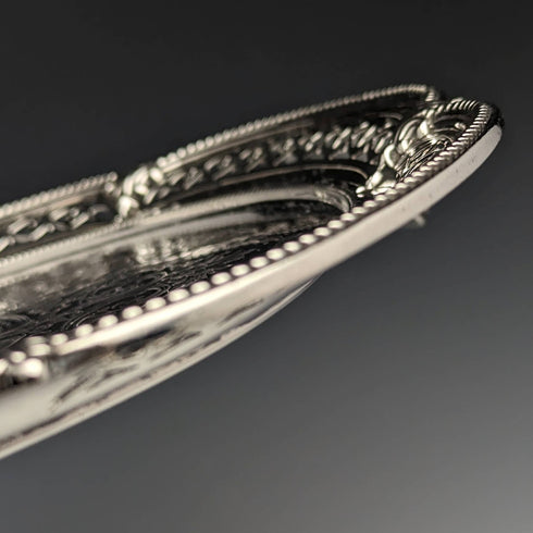 1870年 英国アンティーク 純銀製サルヴァ 直径26cm 523g Henry Holland