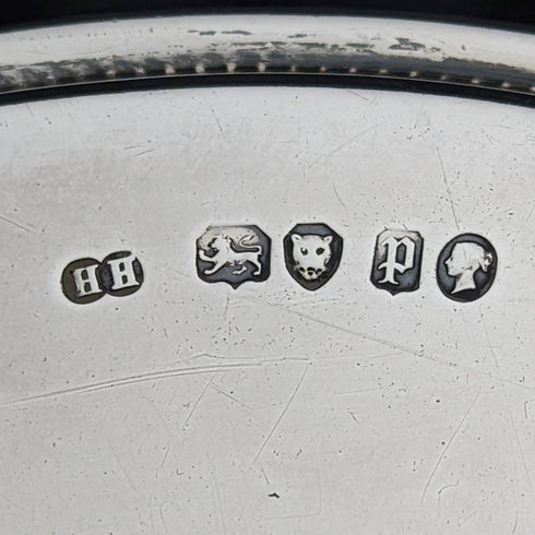 1870年 英国アンティーク 純銀製サルヴァ 直径26cm 523g Henry Holland