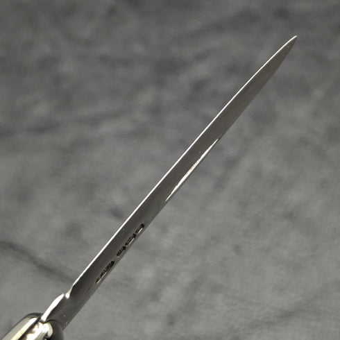 1927年 英国アンティーク 白蝶貝ハンドル 純銀ブレード 折りたたみペンナイフ