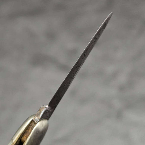 英國古董白珍珠貝殼柄雙鋼刃折疊刀