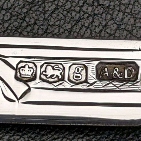 1924年 英国アンティーク 白蝶貝ハンドル 純銀彫刻ブレード 折りたたみペンナイフ