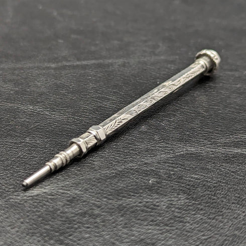 1896年 英国アンティーク 純銀製 シャープペンシル 伸縮式76-96mm マジックペンシル
