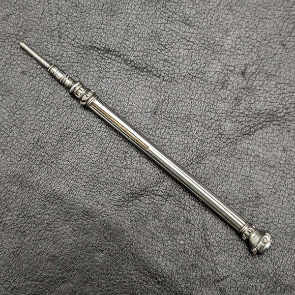 1880年頃 アンティーク 純銀製シャープペンシル 伸縮式77-100mm インタリオ付