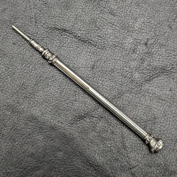 1880 antique sterling silver mechanical pencil extendable 77-100mm with intaglio