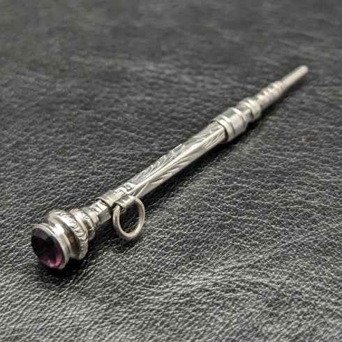 1908 British Antique Sterling Silver Mechanical Pencil Super Small Telescopic 40-55mm Magic Pencil