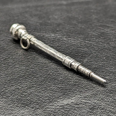 1908 British Antique Sterling Silver Mechanical Pencil Super Small Telescopic 40-55mm Magic Pencil
