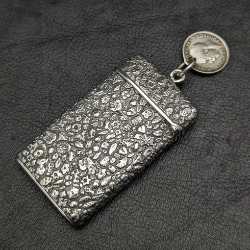 Around 1880 French antique solid silver Vesta case (match case)