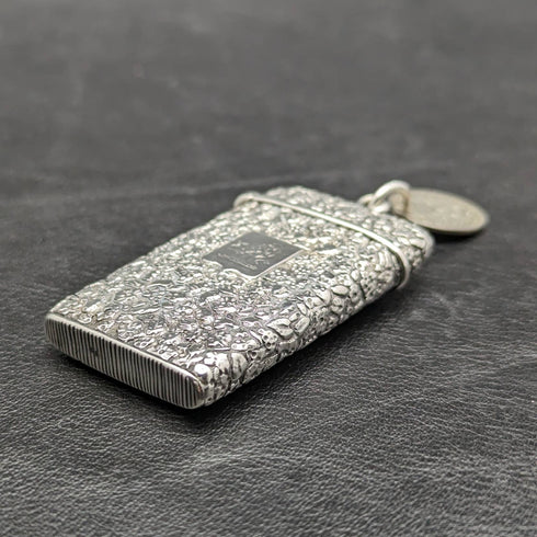 Around 1880 French antique solid silver Vesta case (match case)