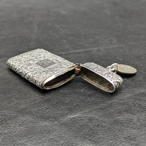 Around 1880 French antique solid silver Vesta case (match case)