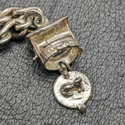 英国ヴィンテージ 純銀製 チャームブレスレット 28g