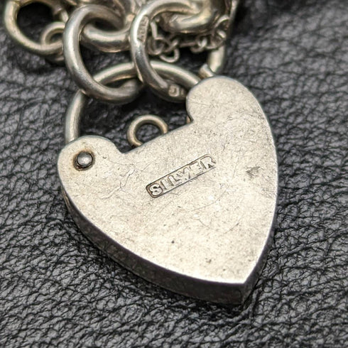 英国ヴィンテージ 純銀製 チャームブレスレット 28g