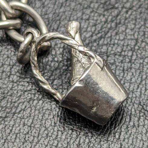 英国ヴィンテージ 純銀製 チャームブレスレット 19g