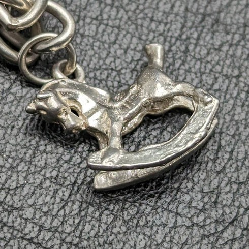 英国ヴィンテージ 純銀製 チャームブレスレット 19g