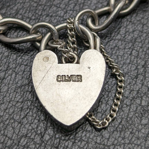 英国ヴィンテージ 純銀製 チャームブレスレット 19g